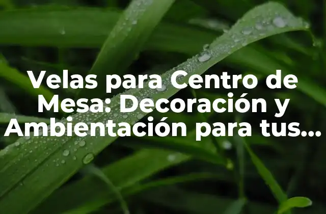 Velas para Centro de Mesa: Decoración y Ambientación para Tus Fiestas