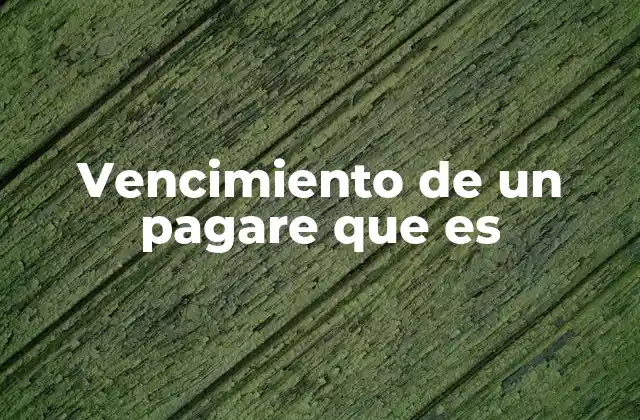 Vencimiento de un Pagare que es