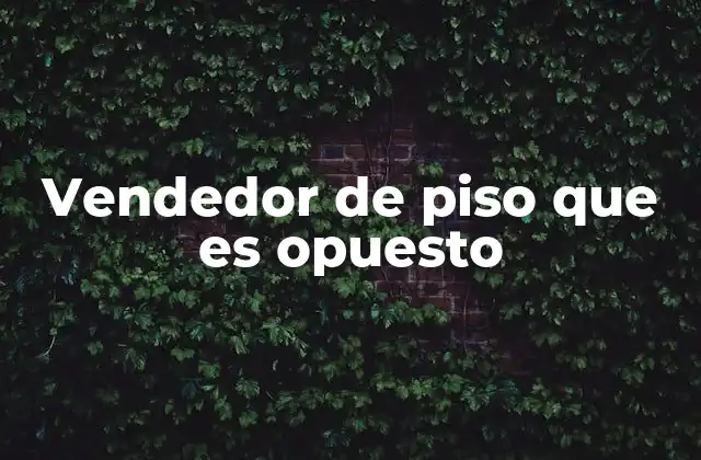 Vendedor de Piso que es Opuesto