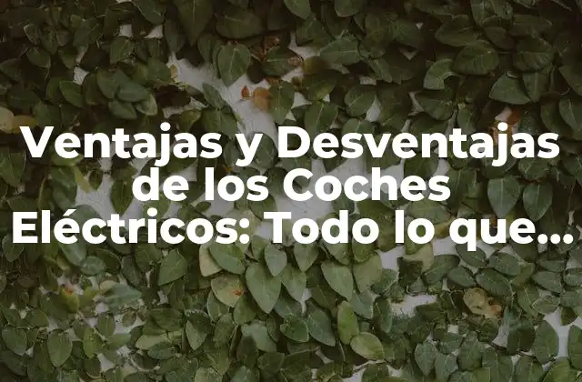 Ventajas y Desventajas de los Coches Eléctricos: Todo Lo que Necesitas Saber
