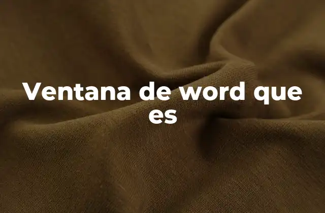 Ventana de Word que es