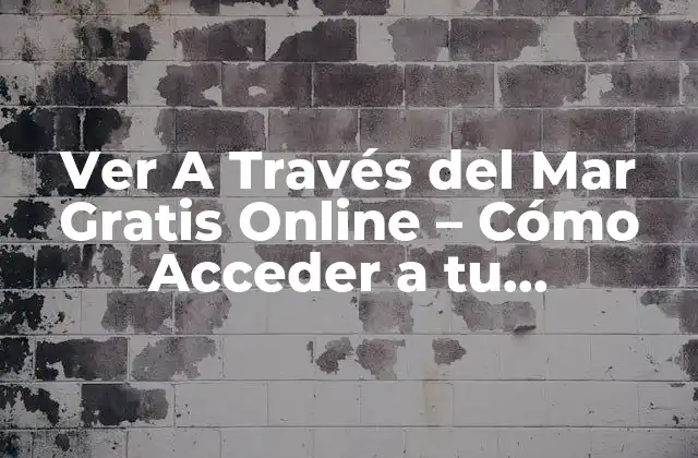 Ver a Través Del Mar Gratis Online – Cómo Acceder a Tu Contenido Favorito