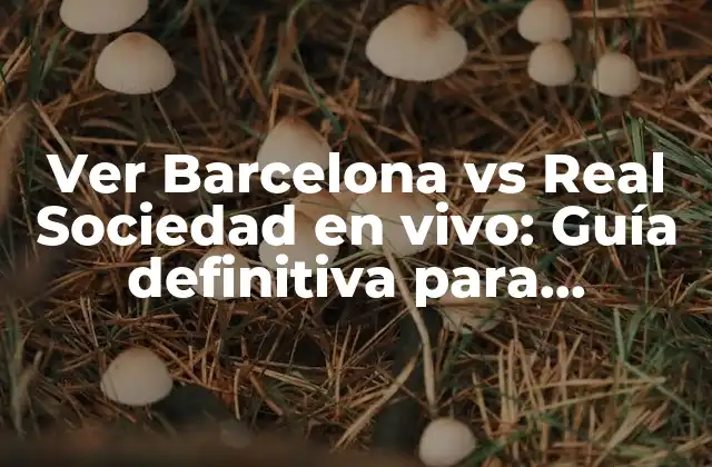 Ver Barcelona Vs Real Sociedad en Vivo: Guía Definitiva para Disfrutar Del Partido