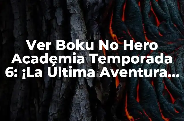 Ver Boku No Hero Academia Temporada 6: ¡la Última Aventura de los Héroes!