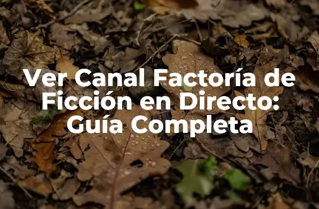 Ver Canal Factoría de Ficción en Directo: Guía Completa