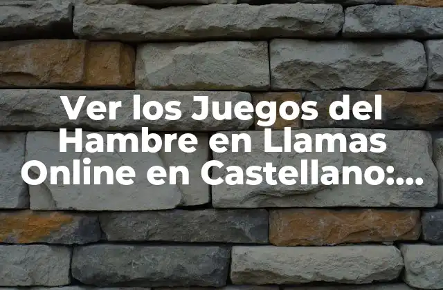 Ver los Juegos Del Hambre en Llamas Online en Castellano: Guía Completa