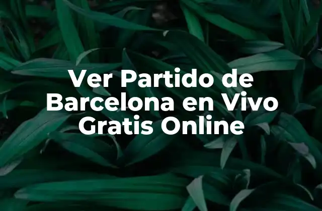 Ver Partido de Barcelona en Vivo Gratis Online