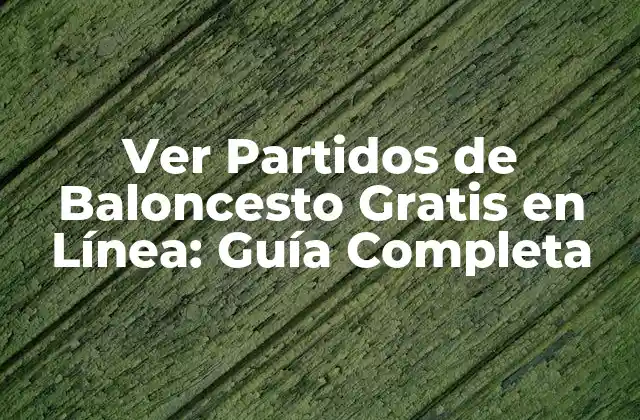 Ver Partidos de Baloncesto Gratis en Línea: Guía Completa