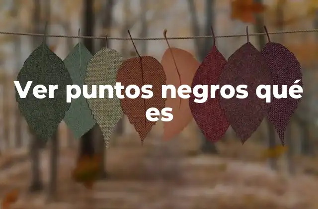 Ver Puntos Negros Qué es