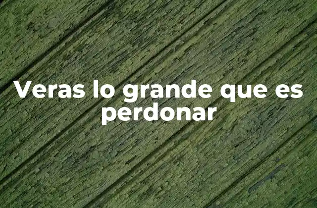 Veras Lo Grande que es Perdonar