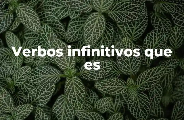 Verbos Infinitivos que es
