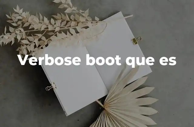 Verbose Boot que es
