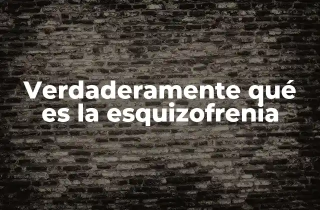 Verdaderamente Qué es la Esquizofrenia