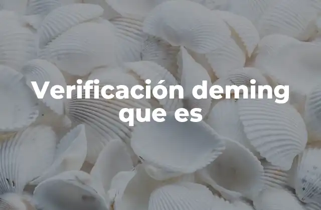 Verificación Deming que es