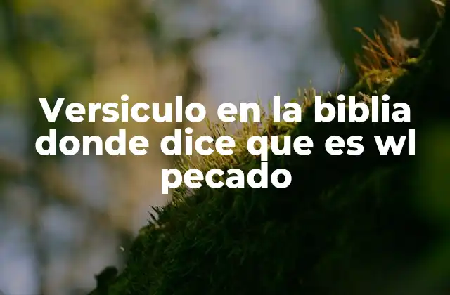Versiculo en la Biblia Donde Dice que es Wl Pecado