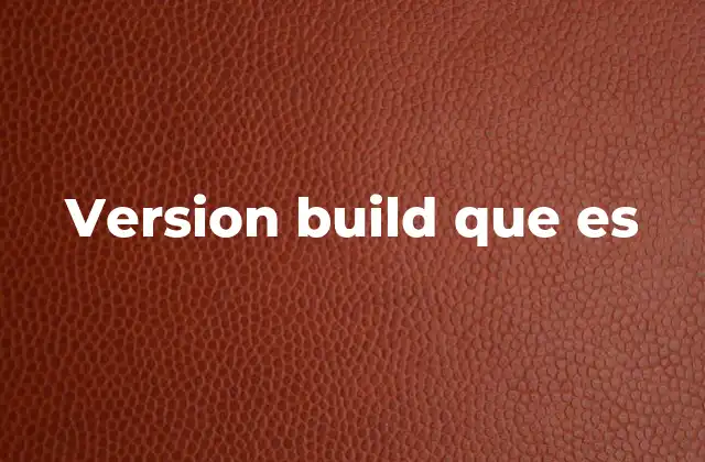 Version Build que es
