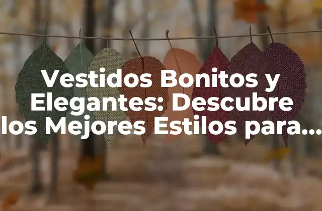 Vestidos Bonitos y Elegantes: Descubre los Mejores Estilos para Todas las Ocasiones
