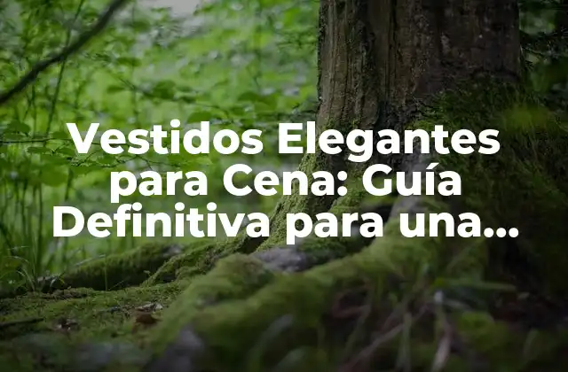 Vestidos Elegantes para Cena: Guía Definitiva para una Noche Inolvidable