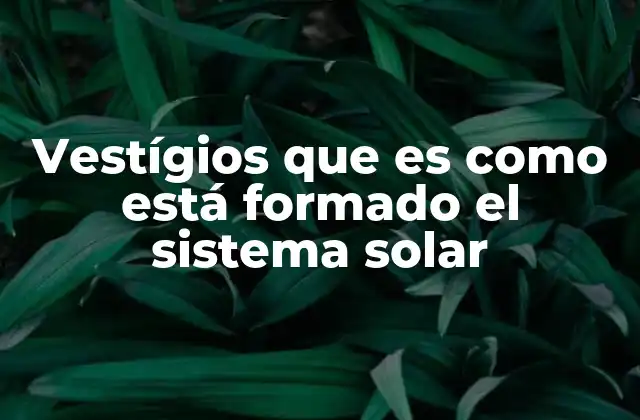 Vestígios que es como Está Formado el Sistema Solar