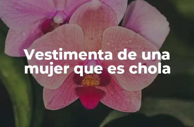 Vestimenta de una Mujer que es Chola