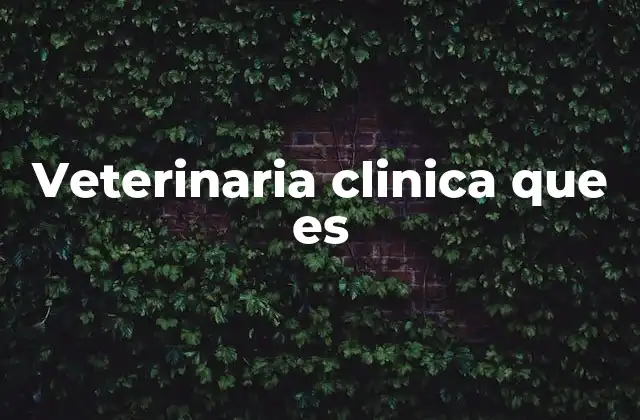 Veterinaria Clinica que es