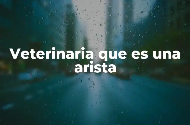 Veterinaria que es una Arista