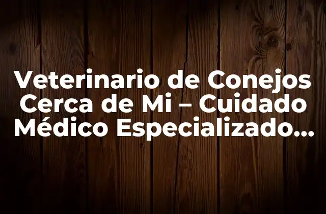 ¿Por qué es Importante Un Veterinario de Conejos Especializado?
