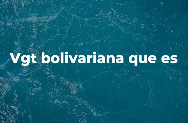 Vgt Bolivariana que es