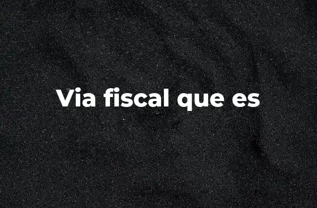 Via Fiscal que es