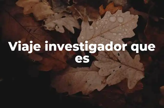 El viaje investigador como puerta de entrada al conocimiento
