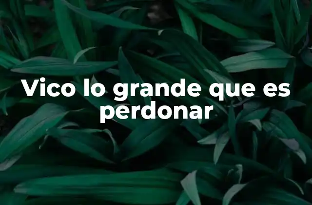Vico Lo Grande que es Perdonar