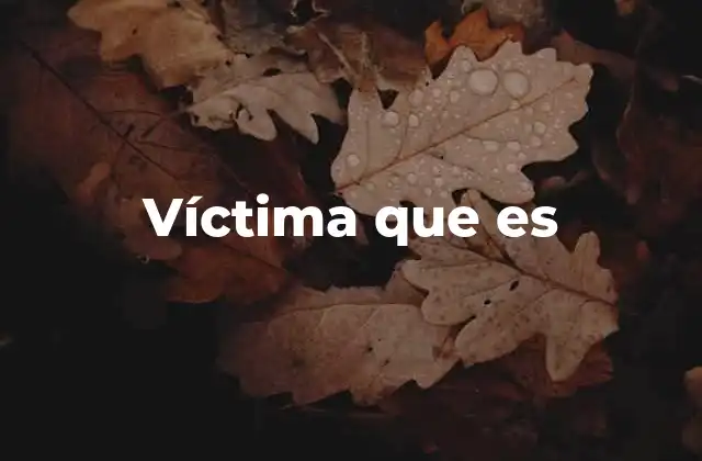 Víctima que es