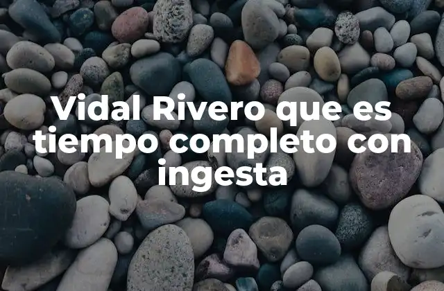 Vidal Rivero que es Tiempo Completo con Ingesta