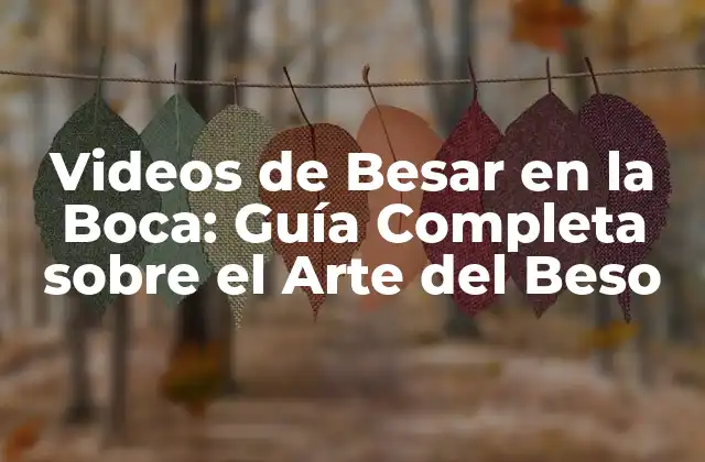 Videos de Besar en la Boca: Guía Completa sobre el Arte Del Beso