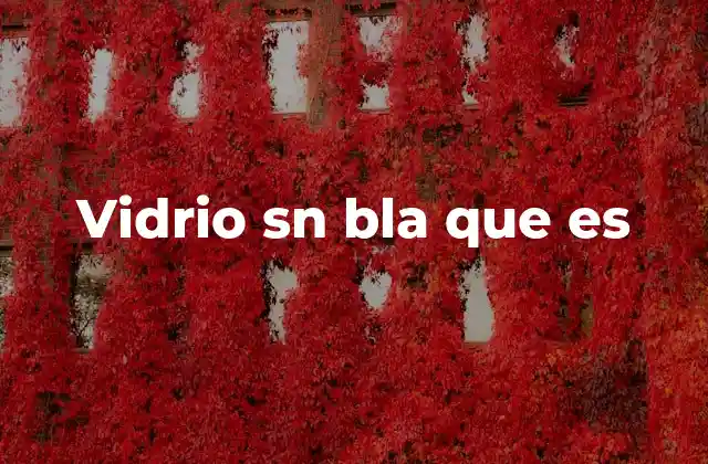 Vidrio Sn Bla que es