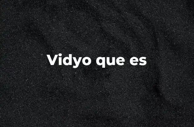 Vidyo que es