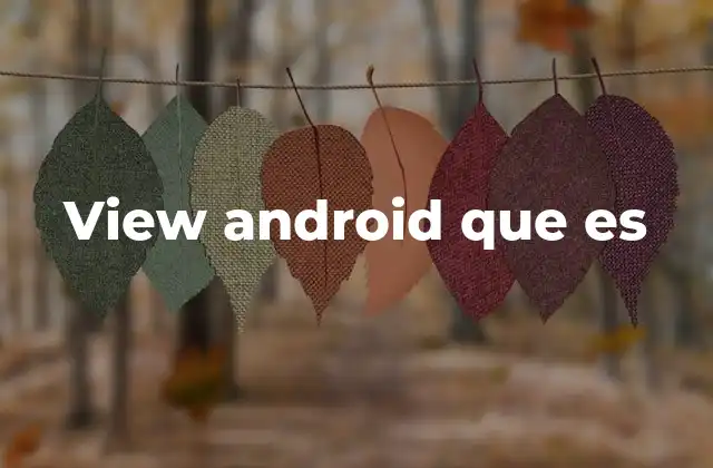 View Android que es