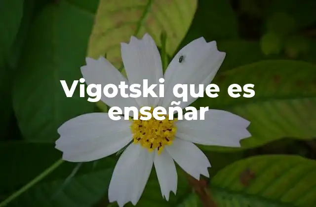 Vigotski que es Enseñar