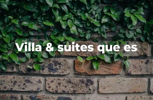 Villa & Suites que es