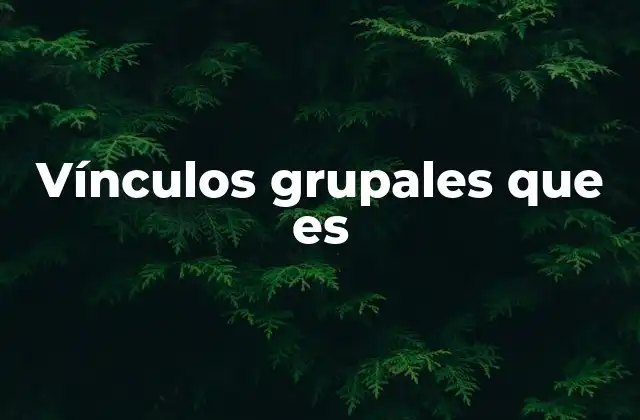 Vínculos Grupales que es
