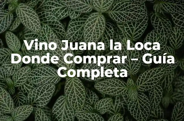 Vino Juana la Loca Donde Comprar – Guía Completa
