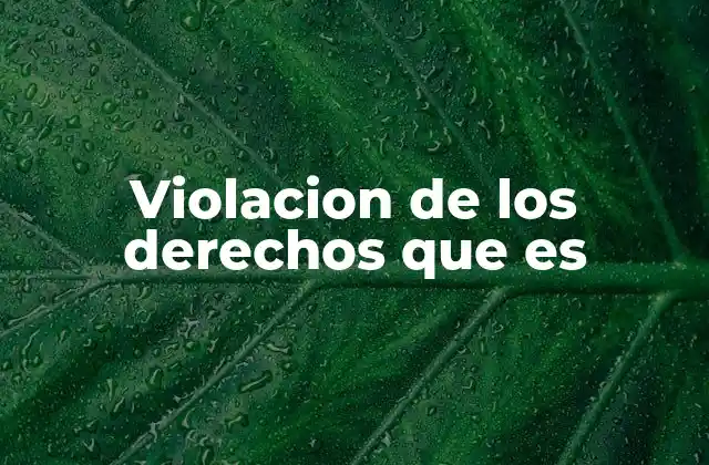 Violacion de los Derechos que es