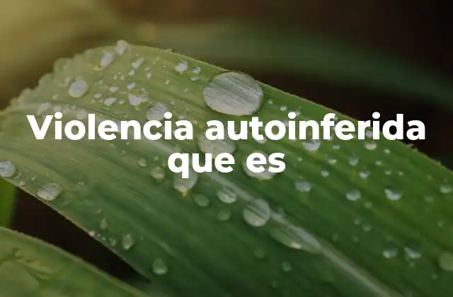 Violencia Autoinferida que es