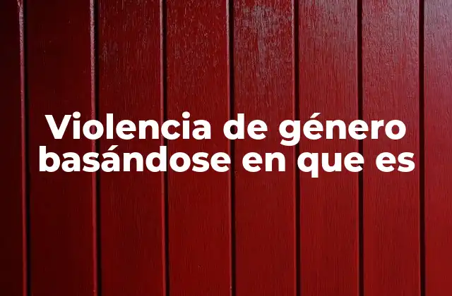 Violencia de Género Basándose en que es