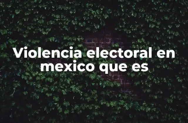 Violencia Electoral en Mexico que es