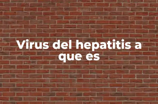 Virus Del Hepatitis a que es