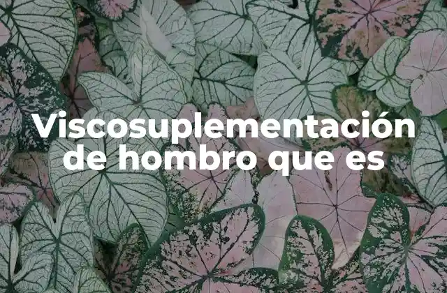 Viscosuplementación de Hombro que es