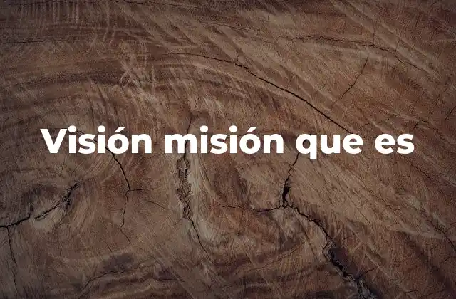 Visión Misión que es