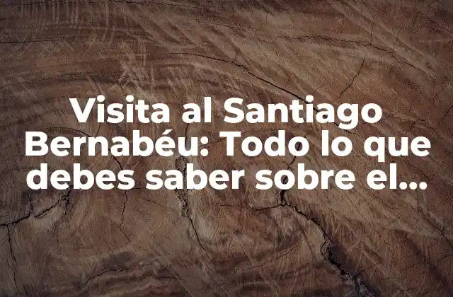 Visita Al Santiago Bernabéu: Todo Lo que Debes Saber sobre el Estadio Del Real Madrid