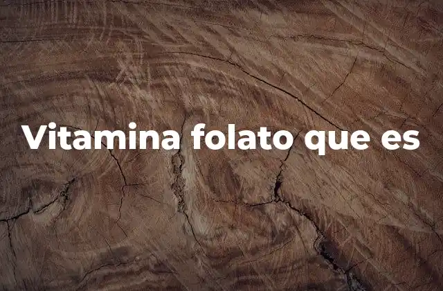 Vitamina Folato que es